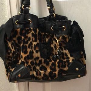 Leopard print juicy couture handbag with wallet